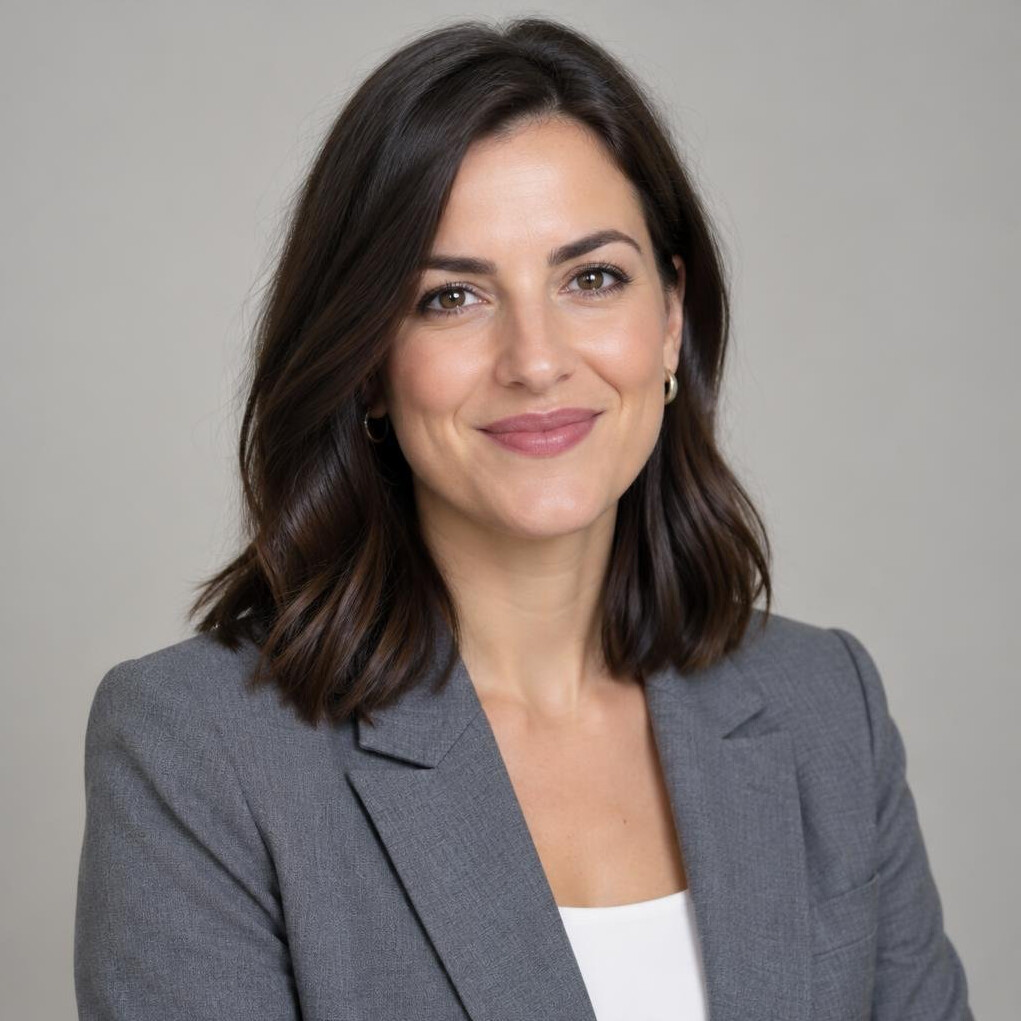 Professional woman with dark hair smiling